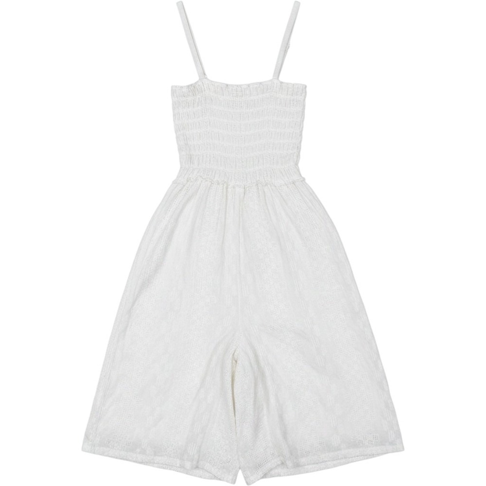 Splendid White Smocked Eyelet Dress, Adjustable Straps RS6D39E Small